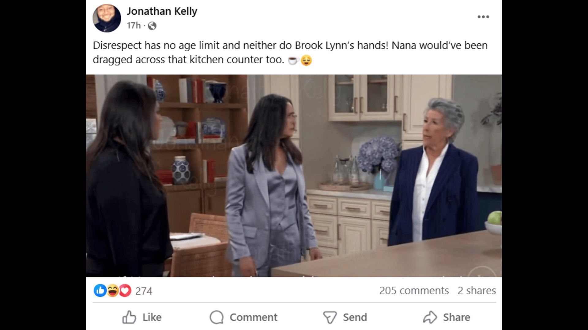 A Facebook post about Brook Lynn and Gloria (Image via Facebook/General Hospital Fans - Official)